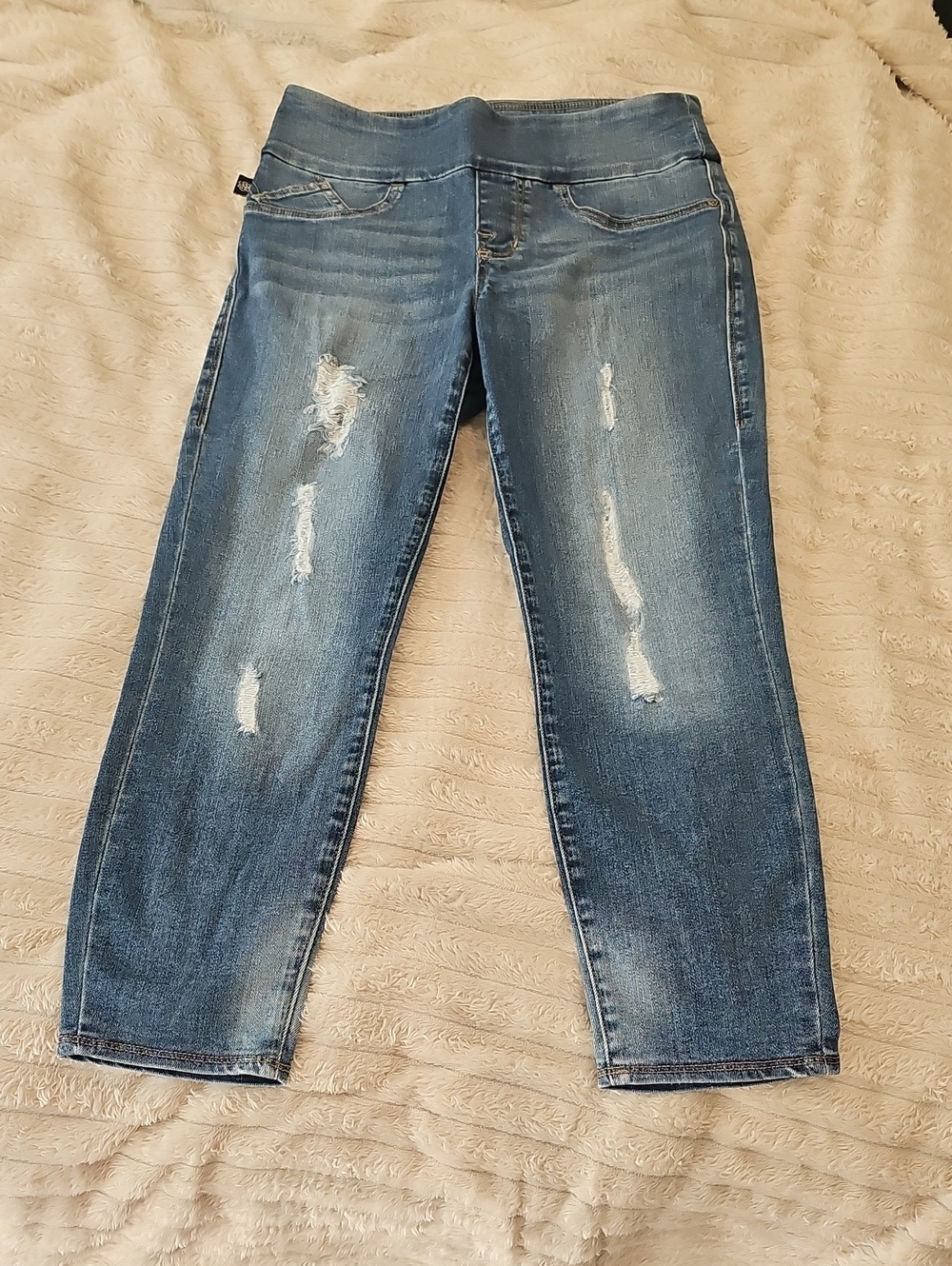 Rock & Republic Distressed Blue Stretch Capri Jeggings